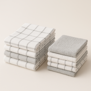 High-Quality Cotton Kitchen Towels and Dishcloths Set