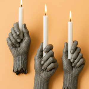 Creepy Hands with Candles: Halloween Wall Decor Set