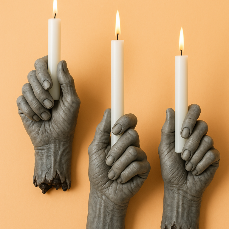 Creepy Hands with Candles: Halloween Wall Decor Set