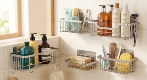 EUDELE Adhesive Shower Caddy – Practical Bathroom Storage