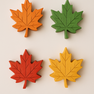 Moucuny Fall Decor Wooden Maple Leaf Decorations