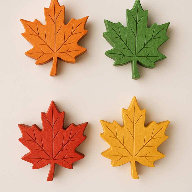 Moucuny Fall Decor Wooden Maple Leaf Decorations