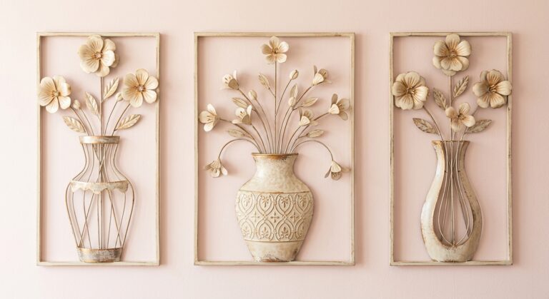 Pigort Metal Flowers Wall Art for Home Decor