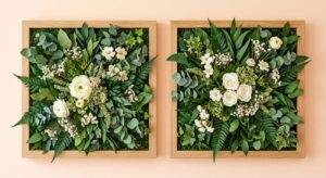 Stylish Floral 3D Green Wall Art for Home Decor