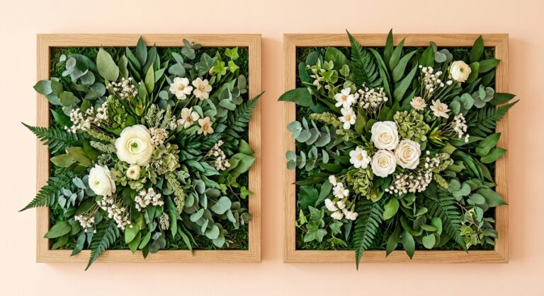Stylish Floral 3D Green Wall Art for Home Decor