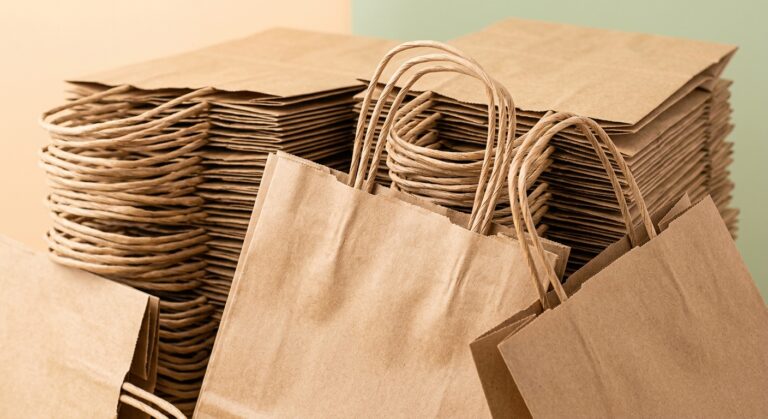 Durable Kraft Paper Bags with Handles for Busy Households