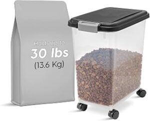 IRIS USA Airtight Pet Food Storage Rolling Container