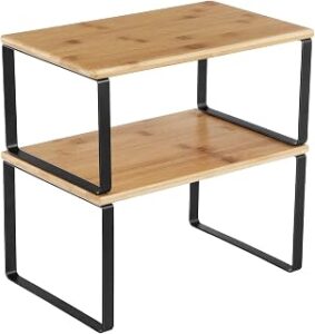 SONGMICS Cabinet Organizer Shelf, Set of 2 Spice Rack