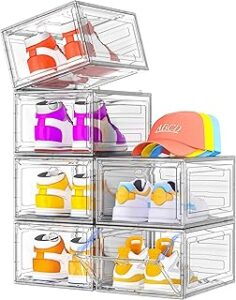 Sturdy Clear Shoe Organizer with Magnetic Door