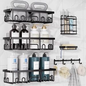 Veken Shower Caddy 6-Pack with Hooks