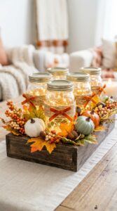 Mkono Fall Centerpiece with Mason Jar Lights