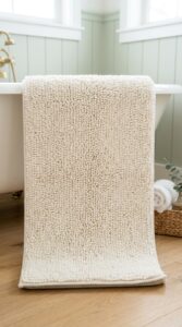 Small Chenille Bath Mat: Plush, Quick-Dry, Non-Slip